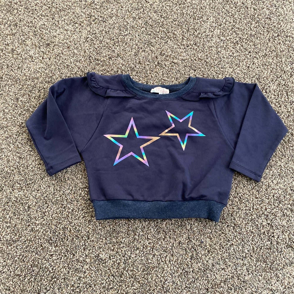Truly Me by Sarasara Irridescent Star Sweatshirt - Size 4